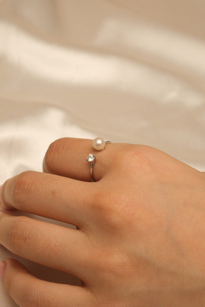 Dia Dewdrop Pearl Ring