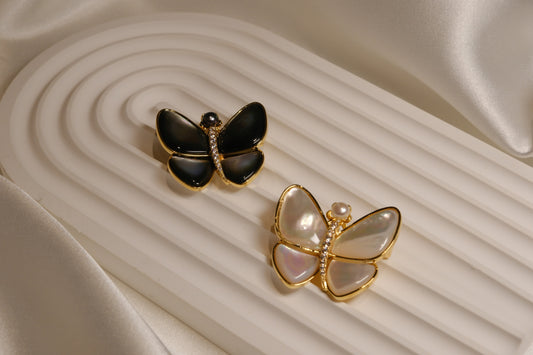 Butterfly Pearl Brooch Pin